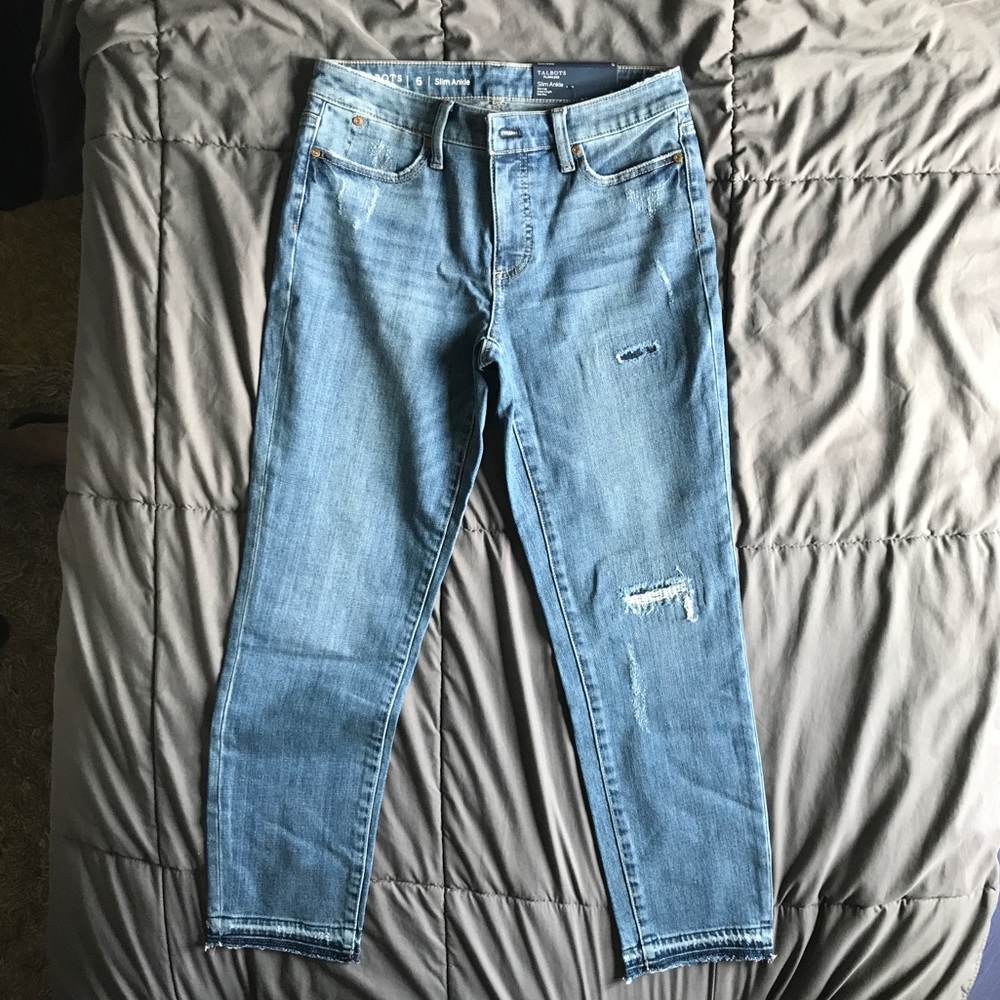 Talbots Slim Ankle mid rise Size 6 blue jeans